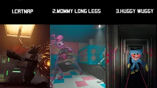 Catnap Vs Mommy Long Legs Vs Huggy Wuggy Chase Comparison - Poppy Playtime: Chapter 3