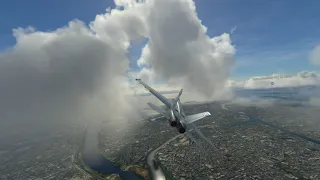 Test flight of the FA-18 Super Hornet over Tokyo - Microsoft Flight Simulator November 18th Update.