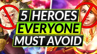 5 Heroes You Think are BROKEN that are LITERAL TRASH - WORST Picks - Dota 2 Guide