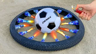 EXPERIMENTS : Soccer Ball In The Devil Circle With Volcano