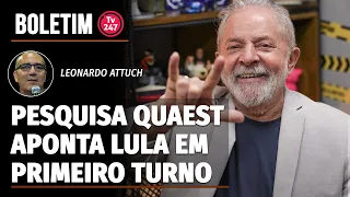 Pesquisa Quaest aponta Lula em primeiro turno
