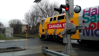 VIA Rail Train 24 Ottawa - Montreal - Quebec leaving Drummondville