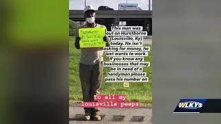 'Need work:' Handyman in Louisville lands job after standing on street with sign