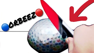EXPERIMENT Glowing 1000 Degree KNIFE VS ORBEEZ BALLS BALLOON