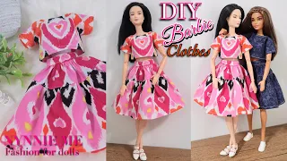 DIY Easy Top & Skirt for Barbie | Barbie Clothes | nynnie me