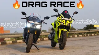 Apache RR310 vs pulsar rs200 drag race #youtube #dragrace #apacherr310 #rs200