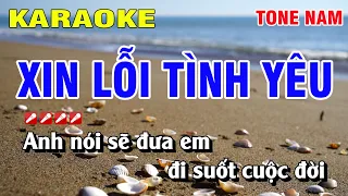 Karaoke Xin Lỗi Tình Yêu Tone Nam Nhạc Sống | Hoàng Luân