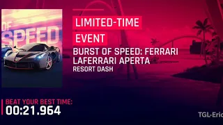 ASPHALT 9 [TouchDrive] BURST OF SPEED: APERTA (Resort Dash) 00:22.518 using Aperta (4⭐)