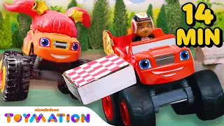 Blaze Transforms for Mud Race & Pizza Delivery! | Blaze and the Monster Machines Toys | Toymation