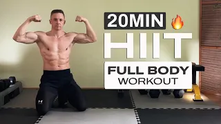 20-Minute HIIT Full Body Workout | At Home | No Equipment | No Repeat | Intense