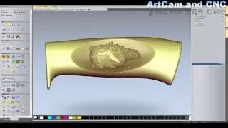 The handle for the knife in 3ds max and ArtCam.