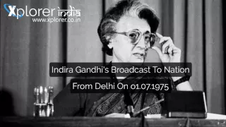Indira Gandhi | Broadcast To Nation During Emergency (With Subtitles)