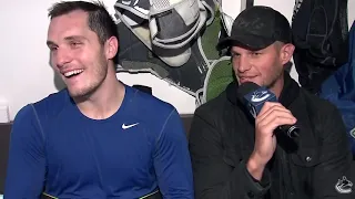 Kevin Bieksa Interviews Canucks Following Win Over the Flyers (Oct. 12, 2019)