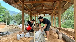 Finishing the wooden home roof & How to design a solid concrete barn floor | Dang Thi Mui