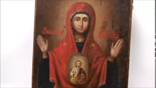 Купить списки с чудотворных икон 19 век - Старинная икона Знамение Пресвятой Богородицы. D0020