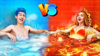 Hot VS Cold Challenge | Girl on Fire VS Icy Girl Awkward Situations