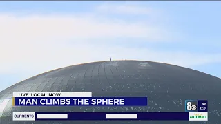 Police take man into custody for climbing Las Vegas Sphere