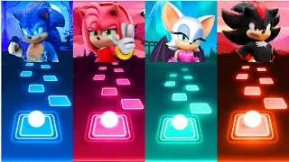 Sonic vs Amy vs Rouge vs Shadow - Tiles Hop EDM Rush