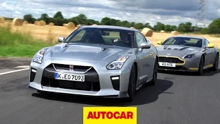 MY2017 Nissan GT-R chased by Aston Martin V12 Vantage S Onboard | Autocar