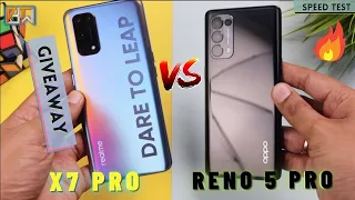 REALME X7 PRO⚡vs🔥  OPPO RENO 5 PRO ||🔥GIVEAWAY🔥|| KATTE KI TAKKARR..??⚡ || DIMENSITY 1000+..!!😲😲