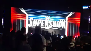 Bianca Belair and Becky Lynch entrances ringside view