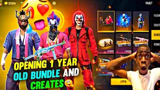 Free fire all old bundle🤩 gun creates opening😍🤩🥳 free fire lucky royale spin🥳🥵🔥 i got all guns😋🥳😍