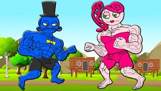 MUSCLE DADDY LONGLEGS VS MUSCLE MOMMY LONGLEGS! POPPY PLAYTIME CHAPTER 2! (Cartoon Animation)
