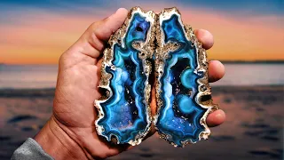 We Found INCREDIBLE Agate Geodes Inside Fossil CORAL! (And Cut them Open with a Rock Saw)