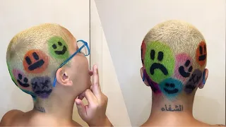 DYEING COLORFUL SMILEY FACES INTO MY BUZZCUT