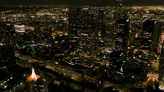 Downtown Los Angeles night 5k (Drone - aerial footage)