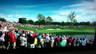Tiger Woods chips in on 16 at the Memorial