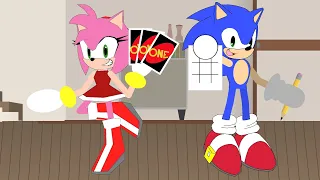 Sonic and Amy play games
