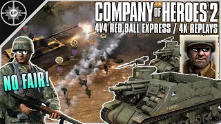 American Gardeners Uproot German Defenses! | 4v4 Red Ball Express | 4K CoH2 Casts #56