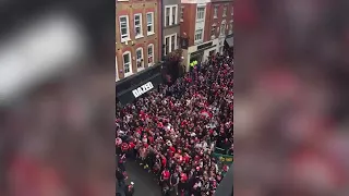 We are Cologne' football chants echo around London streets