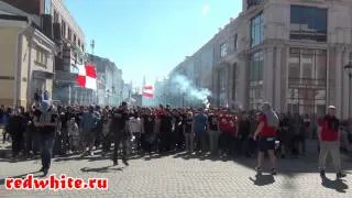 Проход фанатов Спартака в Казани перед матчем Рубин - Спартак