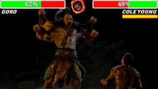 Cole young VS Goro Fight Scene With Healthbars And Percentage | Mortal Kombat