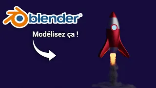 [ TUTO Blender du Jour  #4 ]  Une FUSÉE stylisée ! tutoriel Blender 3D débutant en français - FR