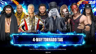 Romna Regins & Cody Rhodes Vs Wyat Family vs Brothers Of Destruction vs Indu Sher 4 way Tornado Tag.