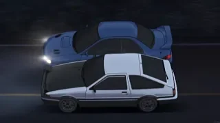 Initial D - AE86 vs Impreza [Initial D: Fourth Stage]