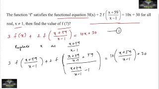 The function f satisfies the functional equation 3f(x) +2f(x+59/x-1) = 10x +30 for all real then