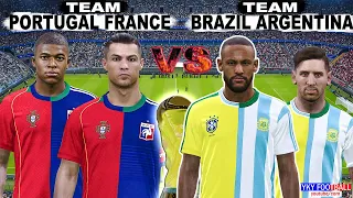 PES 2021 - FINAL -Team (Portugal - France) VS Team (Brazil - Argentina) - FIFA World Cup 2022 HD
