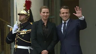 Emmanuel Macron hosts Danish PM Mette Frederiksen | AFP