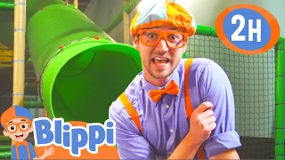 Blippi Visits an Indoor Playground (Kids Club) | 2 HOURS OF BLIPPI | Educational Videos for Kids