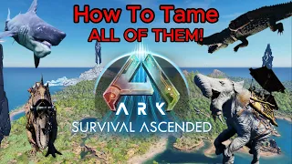 How To Tame ALL CURRENT ARK ADDITIONS CREATURES (Simple and quick guide)