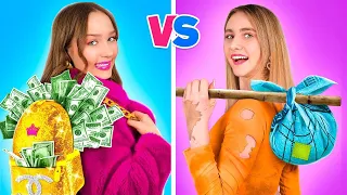 Giga Rich VS Poor Family Channels! $1 vs $1000000 Vacation Challenge