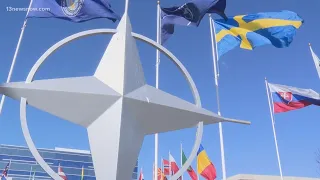 Flag-raising ceremony at NATO's Norfolk headquarters as Sweden joins alliance