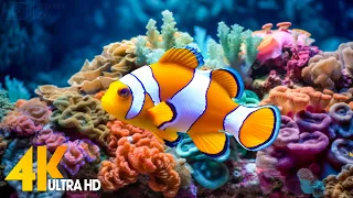 Aquarium 4K VIDEO (ULTRA HD) 🐠 Beautiful Coral Reef Fish - Relaxing Sleep Meditation Music #83