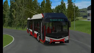 SIMT SIMULÁTOR - linka/line 15 - trolejbus - vůz Škoda 32Tr DPMB  ev. č. 3313