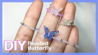 DIY) Beaded butterfly tutorial🦋