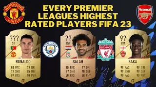 Every Premier League Teams Highest Rated Players FIFA 23